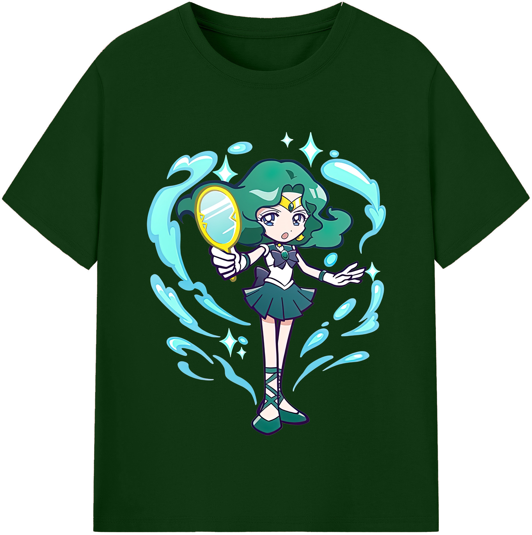 （画像用） 美少女戦士セーラームーン 海王 みちる（かいおう みちる） Sailor Moon Kaiou Michiru 綿100％半袖Tシャツ（フロントプリント）